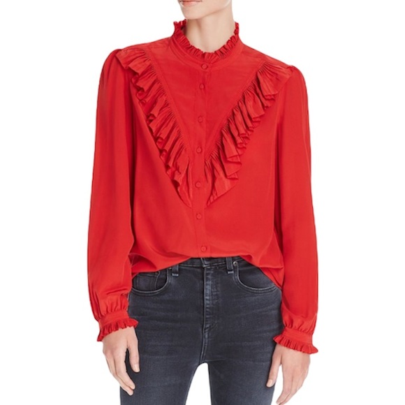 Zadig & Voltaire Taccora Silk Blouse New Medium - Picture 2 of 8